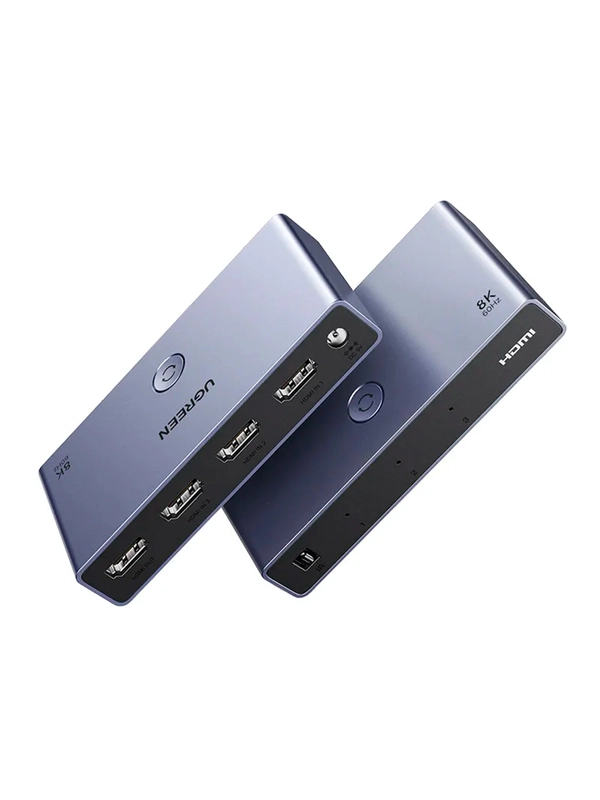 Переключатель UGREEN CM624 (15604) HDMI 2.1 Switcher 3-в-1 с кабелем USB-A - DC 1,5 м.