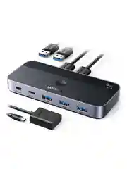 Серый переключатель UGREEN CM662 (15705) USB 3.0 Sharing Switch 2 In 4 Out. Цвет: серый космос