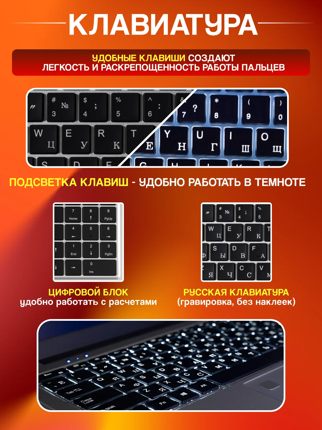 Ноутбук для работы учебы игр Like Smart Pro Intel N95 16/512GB IPS15.6, русская клавиатура