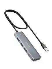 Серый хаб UGREEN CM219 (15920) 3*USB-A 3.0+ 1* USB-C 3.0 HUB с портом питания USB-C./серебристый