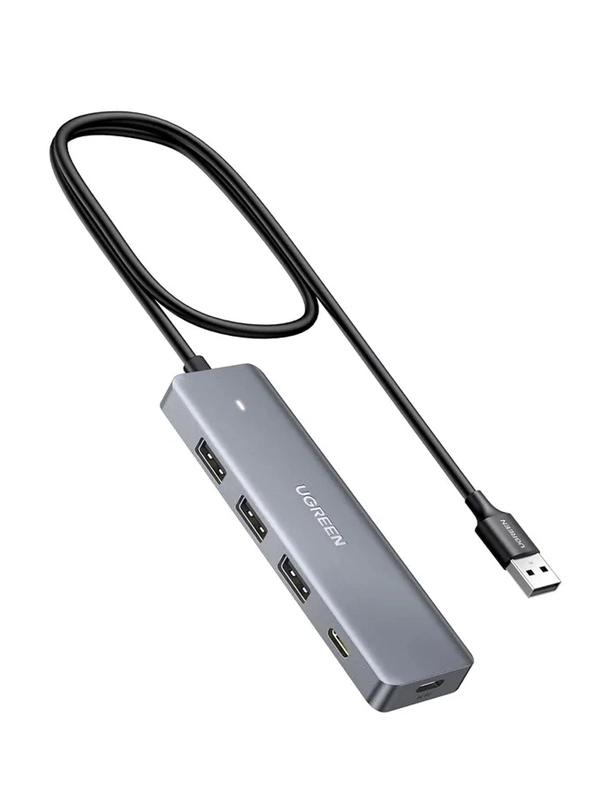 Хаб UGREEN CM219 (15920) 3*USB-A 3.0+ 1* USB-C 3.0 HUB с портом питания USB-C./серебристый
