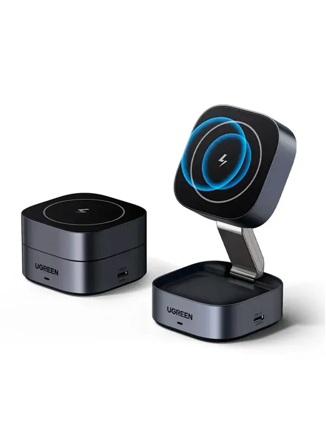 Черный зарядное устройство магнитное беспроводное 2-в-1 UGREEN W526 для Iphone&AirPods 7,5W