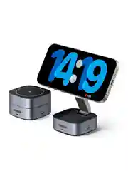 Черный зарядное устройство магнитное беспроводное 2-в-1 UGREEN W526 для Iphone&AirPods 7,5W