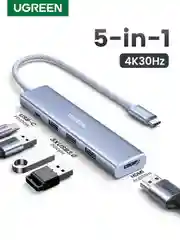 Голубой конвертер многофункциональный UGREEN CM478 (35581) USB-C To HDMI 4K@31Hz+3*USB 30 A+PD
