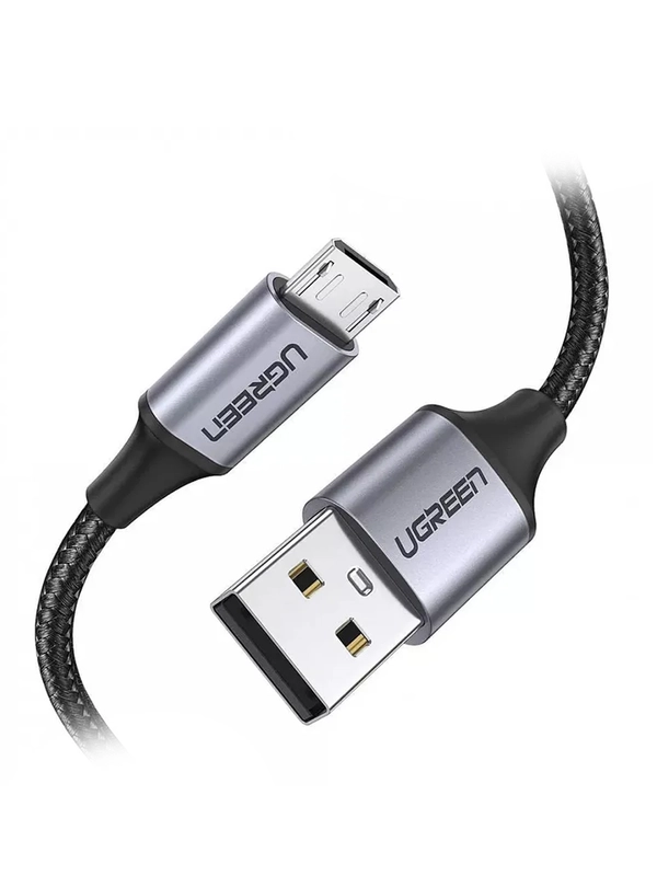 Кабель UGREEN US290 (60403) USB 2.0 A to Micro USB Cable Nickel Plating Alu Braid. /черный