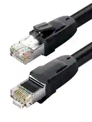 Черный кабель UGREEN NW121 (70330) Cat8 CLASS I S/FTP Round Ethernet Cable. Длина: 3м.