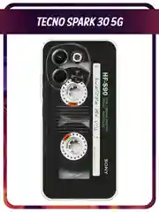 Хром чехол на Tecno Spark 30 5G / Текно Спарк 30 5G прозрачный, с принтом, защита камеры