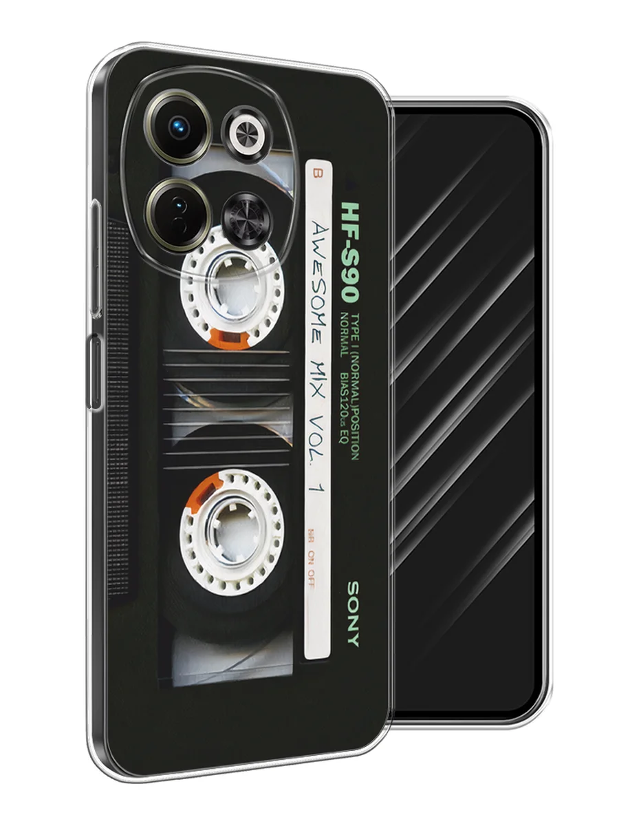 Хром чехол на Tecno Spark 30 5G / Текно Спарк 30 5G прозрачный, с принтом, защита камеры