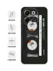 Хром чехол на Tecno Spark 30 5G / Текно Спарк 30 5G прозрачный, с принтом, защита камеры