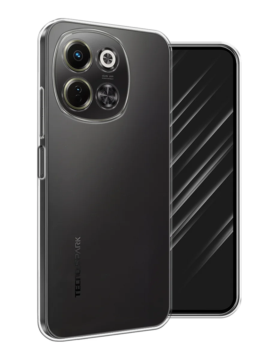 Прозрачный чехол на Tecno Spark 30 5G / Текно Спарк 30 5G прозрачный, с принтом, защита камеры
