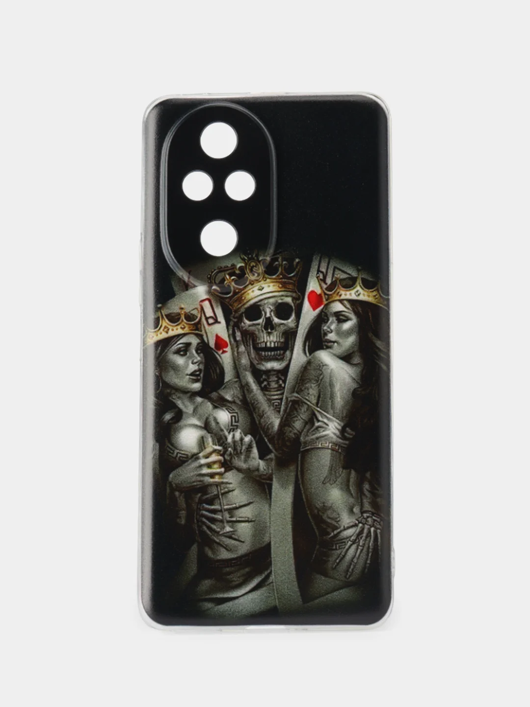 Оливковый силиконовый чехол на Honor 200 Pro / Хонор 200 Про прозрачный, с принтом, защита камеры