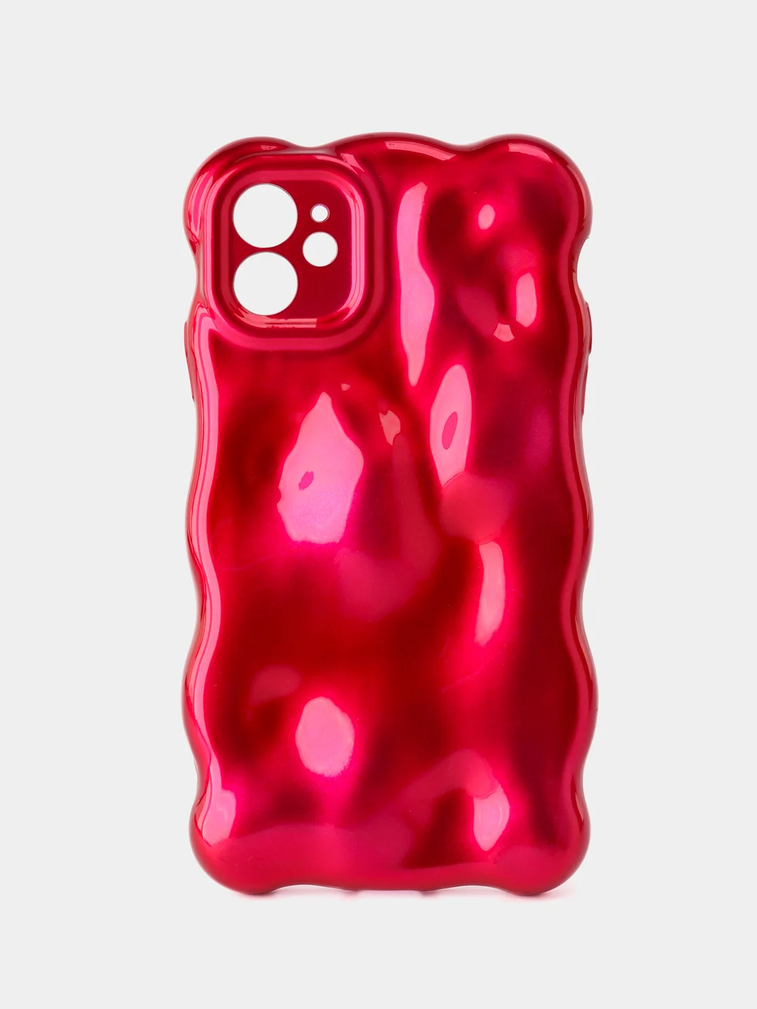Вишнёвый чехол для айфон (iPhone) 11 12 13 14 15 16 Pro Max Plus силиконовый с защитой камеры