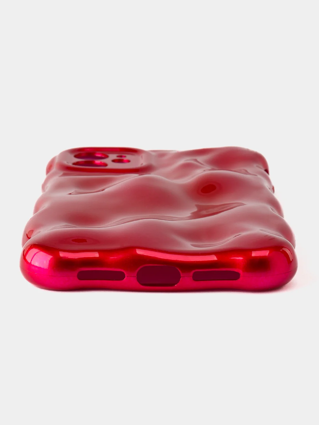 Вишнёвый чехол для айфон (iPhone) 11 12 13 14 15 16 Pro Max Plus силиконовый с защитой камеры