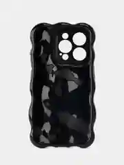 Черный чехол для айфон (iPhone) 11 12 13 14 15 16 Pro Max Plus силиконовый с защитой камеры
