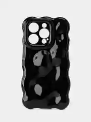 Черный чехол для айфон (iPhone) 11 12 13 14 15 16 Pro Max Plus силиконовый с защитой камеры