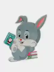 Бежевый наклейка на окно новогодняя: "Кролик", "Снежинка"