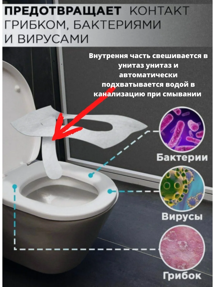 Одноразовые накладки на сиденье унитаза, 10 штук