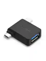 Черный адаптер UGREEN (30453) 2 in 1 Adapter Micro USB Male + USB Type C Male to USB 3.0 Female.