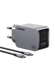 Серый сетевое зарядное устройство UGREEN X755 (25871) Nexode Pro 65W 3-Port GaN  с кабелем 100W