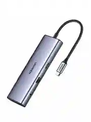 Серый конвертер UGREEN CM498 (15601) USB-C To 3*USB 30 A+HDMI+VGA+RJ45
