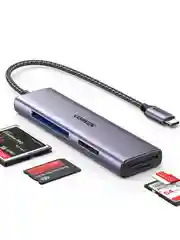 Серый кардридер UGREEN CM627 (15307) 4-in-1 USB-C Card Reader. Цвет: серый