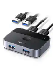 Черный переключатель UGREEN CM757 (35313) USB 3.0 2x2 Sharing Switcher. Цвет: черно-серый