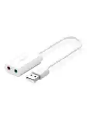 Белый внешняя звуковая карта UGREEN US205 (30143) USB 2.0 External Sound Adapter. Длина: 15см.