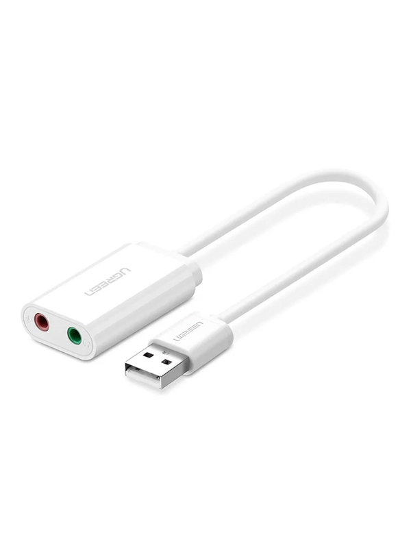 Внешняя звуковая карта UGREEN US205 (30143) USB 2.0 External Sound Adapter. Длина: 15см.