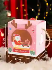Розовый подарочная коробка Новогодняя, Рождественская упаковка для новогоднего подарка