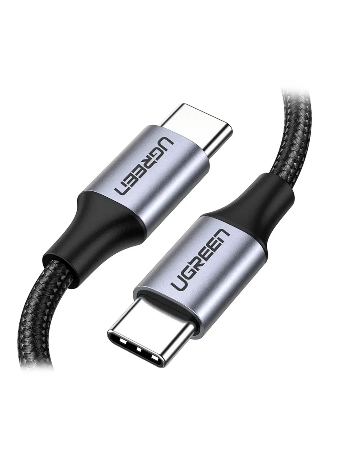 Серый кабель UGREEN US261 (50149) USB 2.0 C M/M Round Cable Nickel Plating Aluminum Shell.