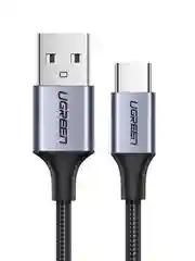 Черный кабель UGREEN US288 USB-A 20 to USB-C Cable Nickel Plating Aluminum Braid Длина:1,5 м