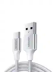 Белый кабель UGREEN US288 (60130) USB-A 2.0 to USB-C Cable Nickel Plating Aluminum Braid.