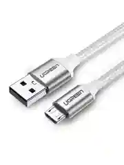 Белый кабель UGREEN US290 (60152) USB 20 A to Micro USB Cable Nickel Plating Alu Braid