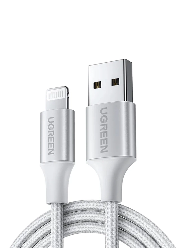 Кабель UGREEN US199 (60163) Lightning to USB-A 2.0 Cable. Длина: 2 м. Цвет: серебристый