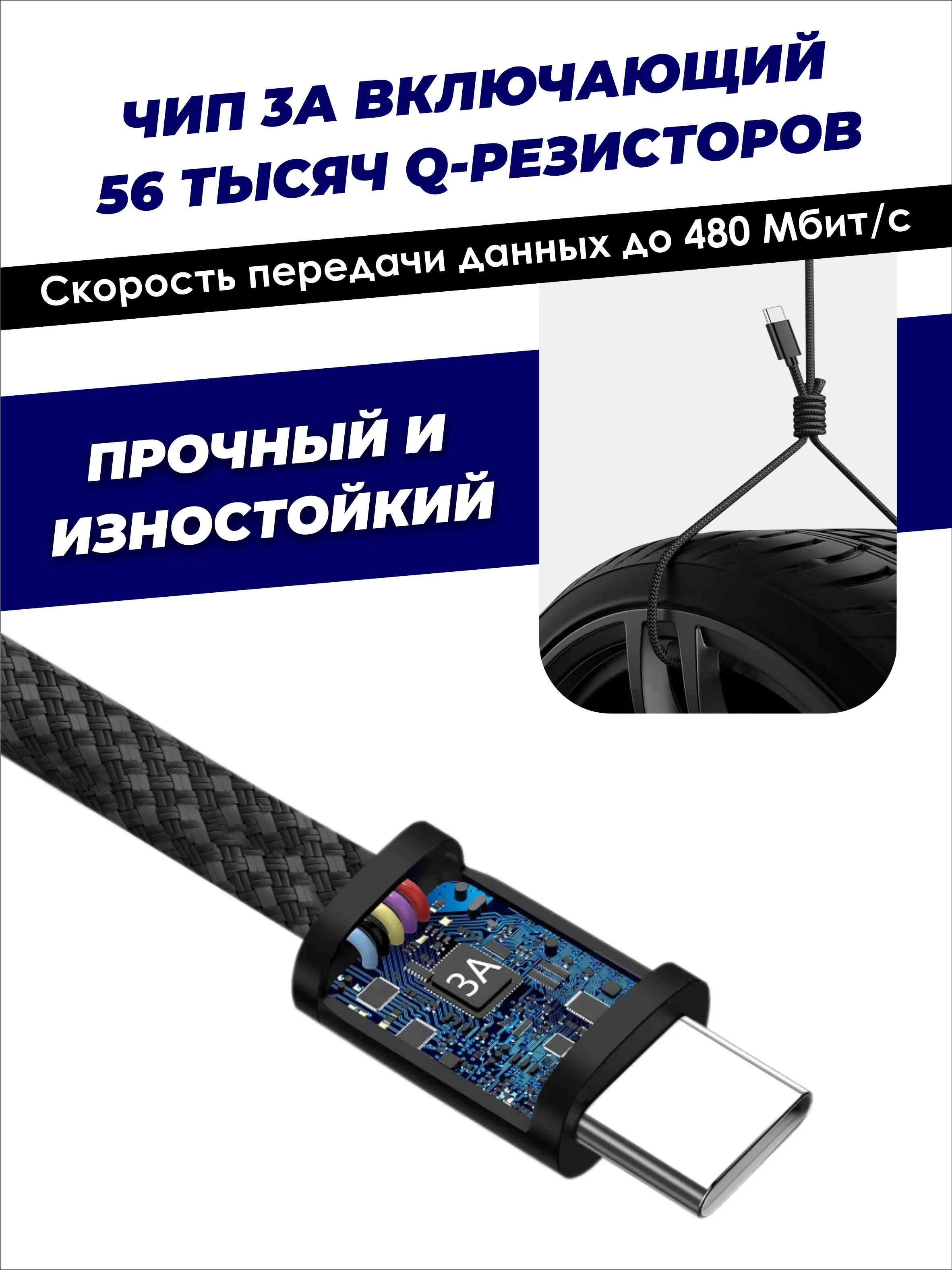 Черный кабель для зарядки USB Type-C - Lightning магнитный самосборный