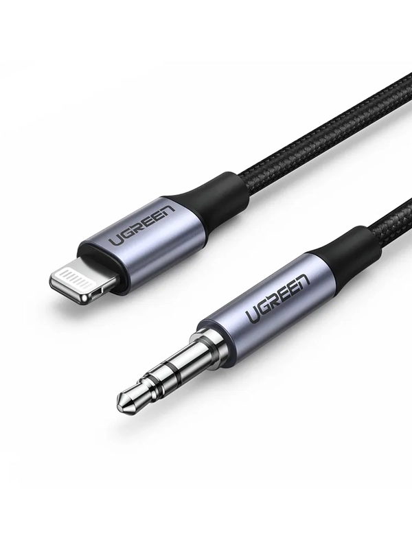 Кабель UGREEN US315 (70862) Lightning To 3.5mm Male Adapter Cable. Длина: 2м. Цвет: черный