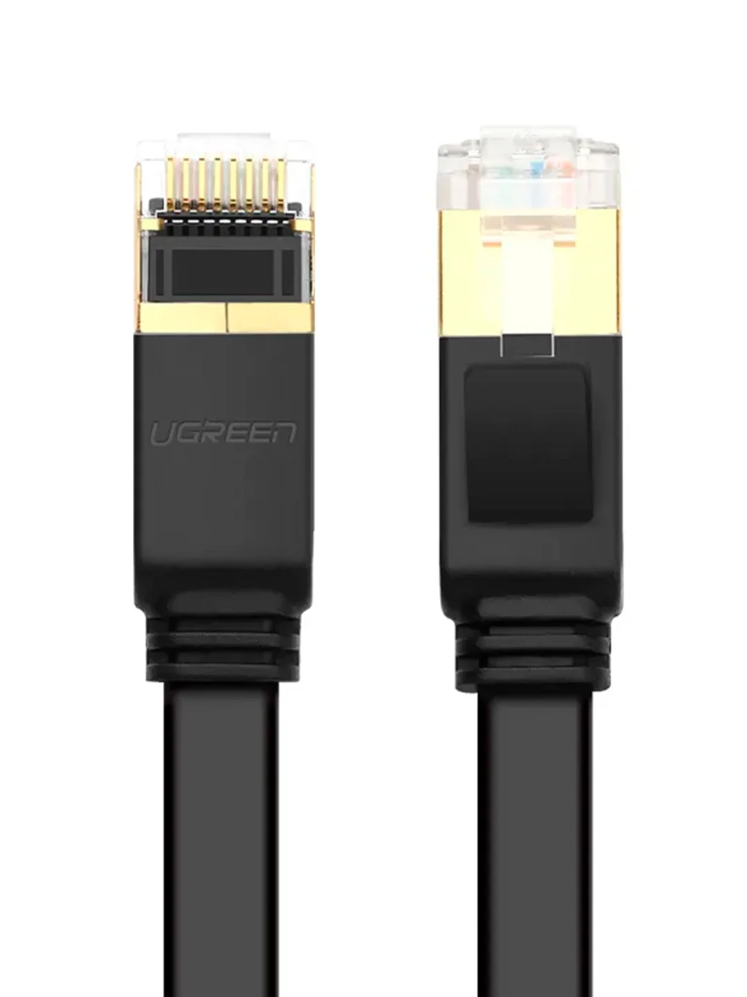 Черный кабель UGREEN NW106 (11262) Cat 7 U/FTP Lan Cable Flat Design. Длина: 3 м. Цвет: черный