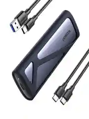 Серый бокс внешний для жесткого диска M2 NVMe/M2 SATA SSD Enclosure (10Gbps)