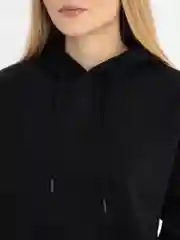 Черный худи женское оверсайз с капюшоном, толстовка с начесом