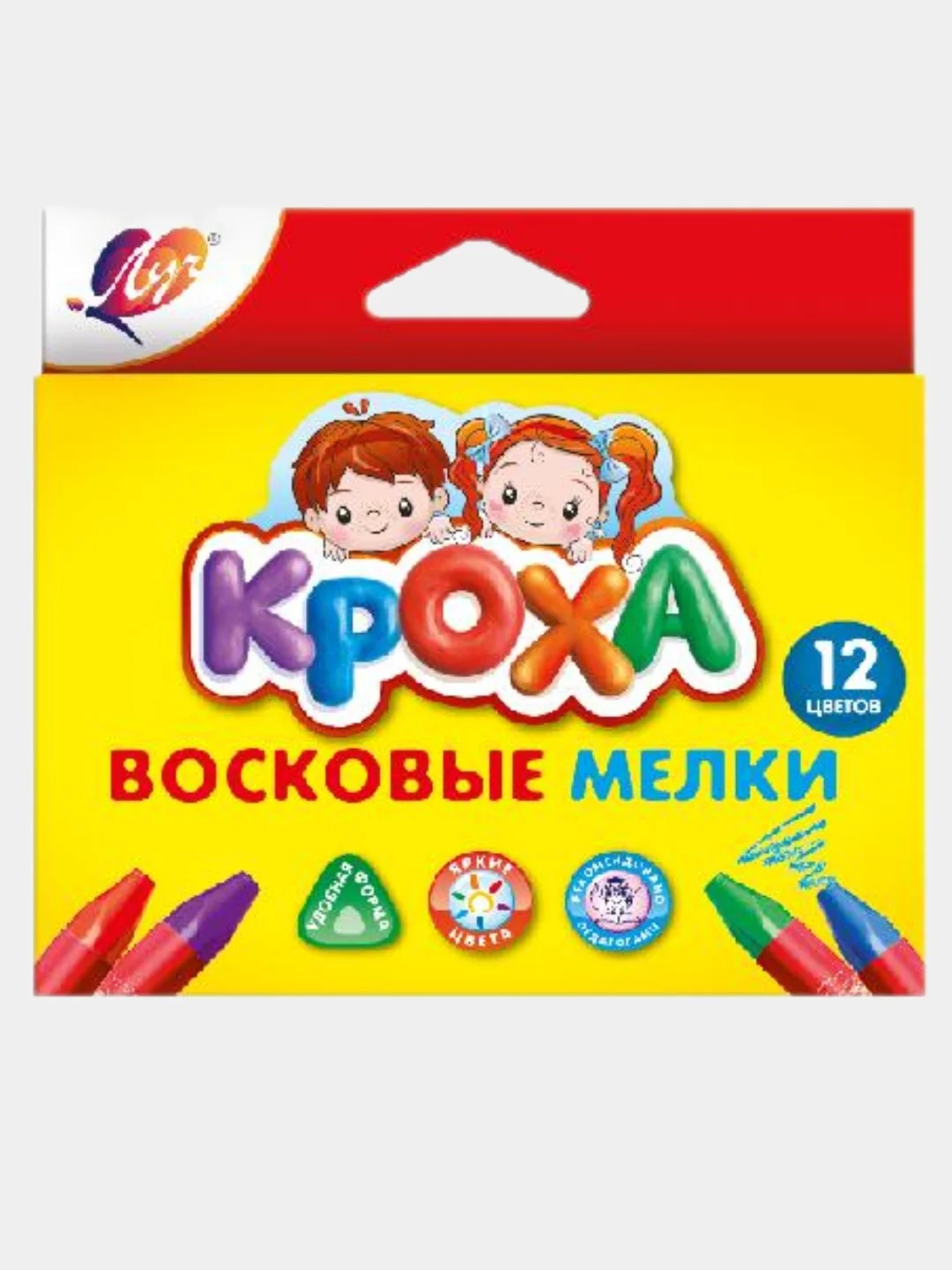 Аметистовый мелки восковые Луч Кроха, Классика, ZOO, Фантазия