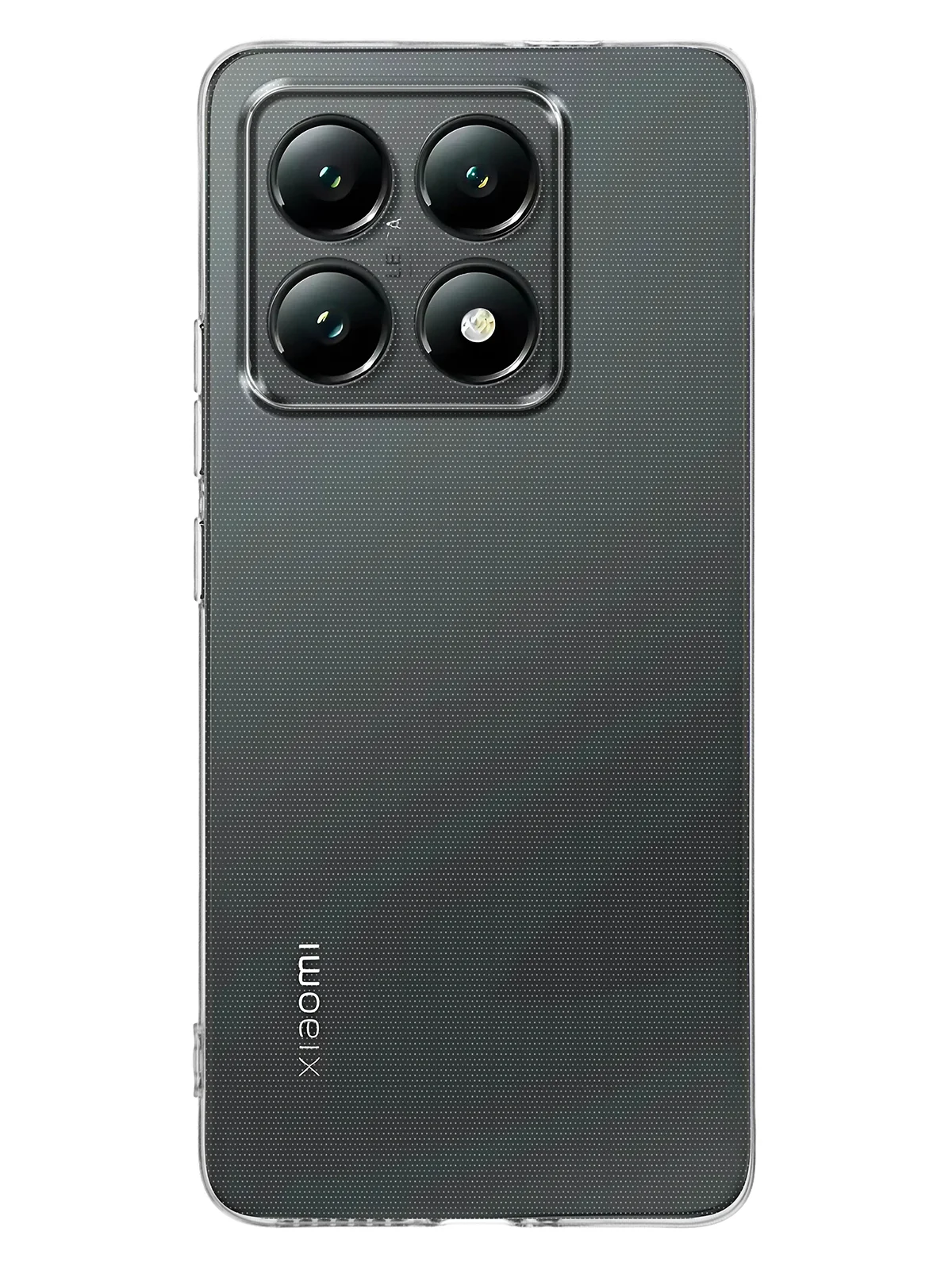 Прозрачный чехол для Xiaomi 14T силиконовый BROSCORP матовый / прозрачный с бортиком- защитой камер