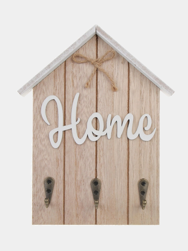 Ключница настенная открытого типа "HOME" на 3 крючка, 16х20 см