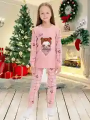 Розовый пижама детская, хлопок 100%
