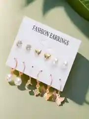 Серьги женские бижутерия, набор 6 шт