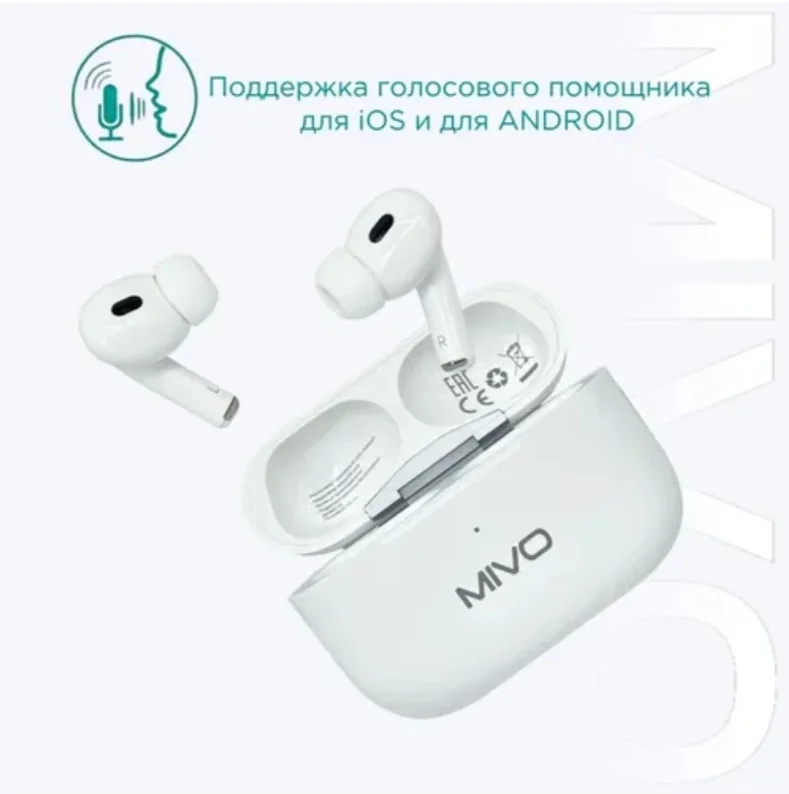 Белый наушники беспроводные MIVO MT-11 Pro