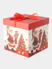 Бордовый коробка подарочная новогодняя "Новый год"