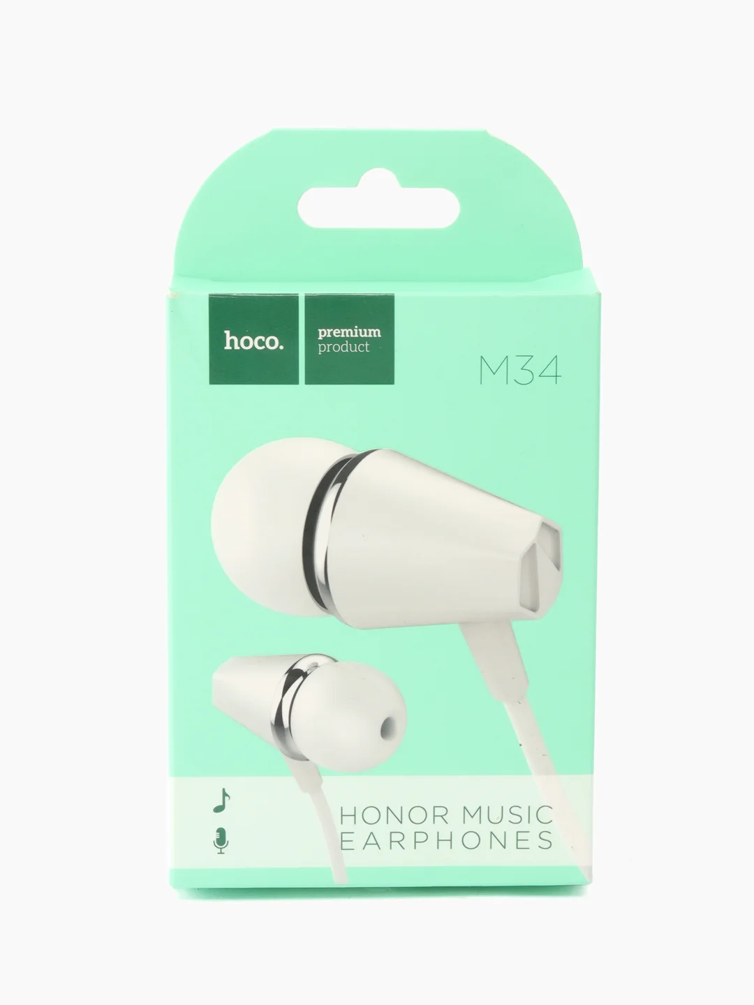 Белый наушники с микрофоном HOCO M34 3.5mm Jack