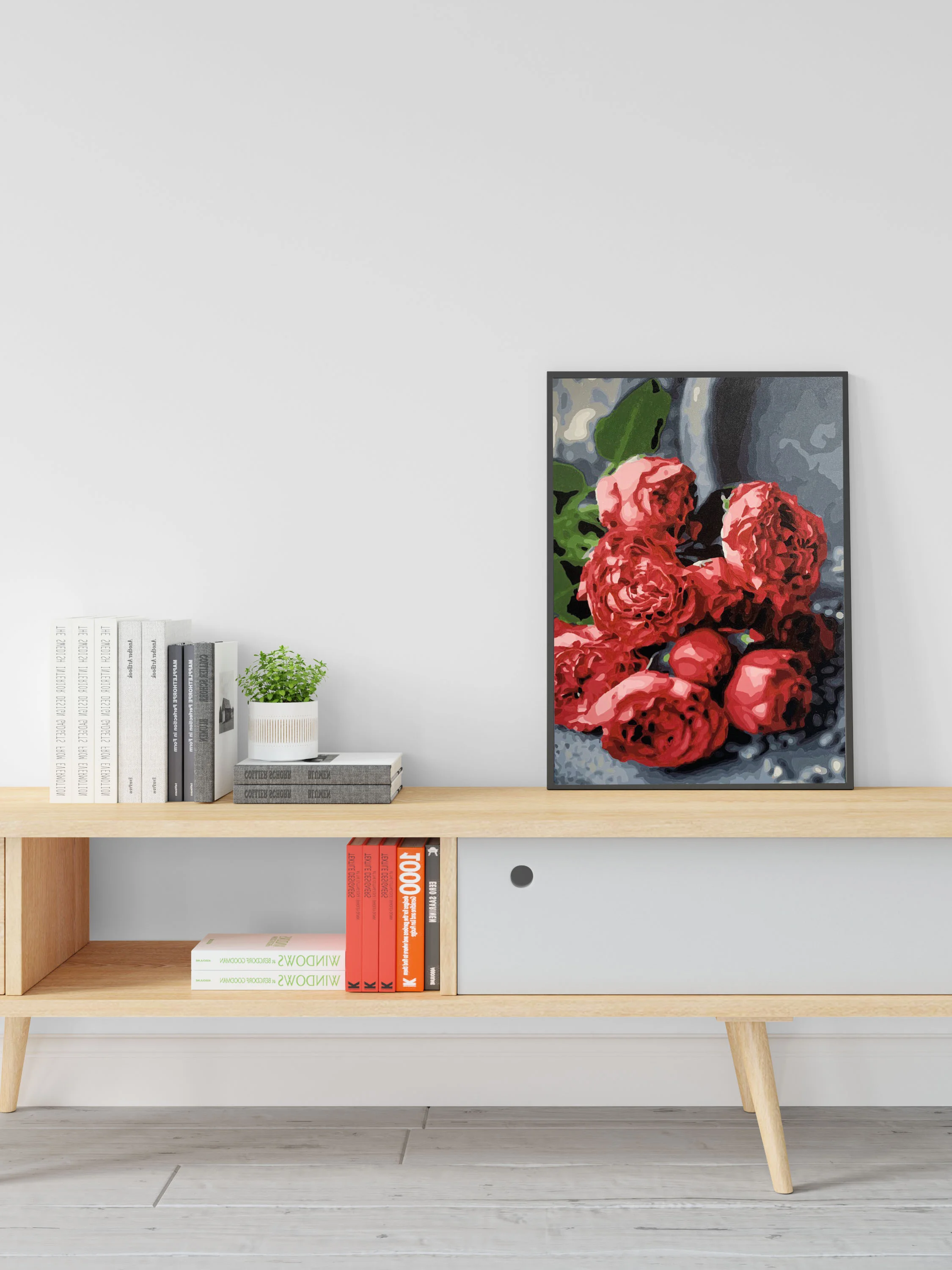 Картина по номерам на холсте с подрамником "Розовый букет пионов", 40*50