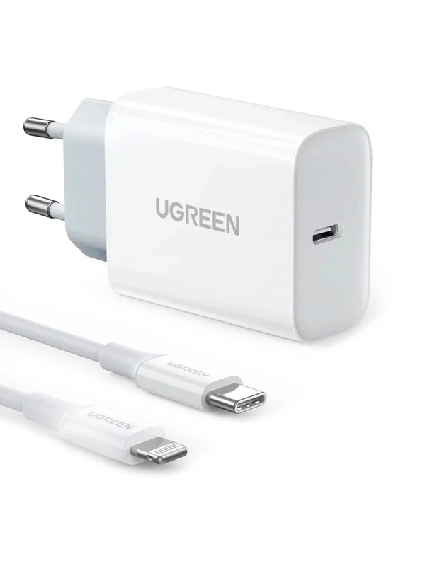 Набор адаптер и кабель USB-C - Lightning UGREEN CD137 (50698) PD  20W