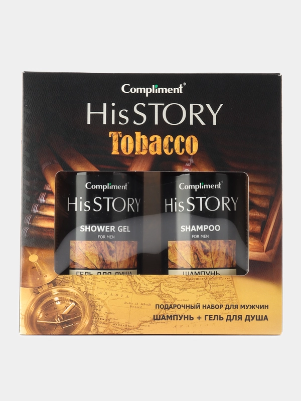 Compliment Набор мужской His Story № 996 Tobacco, гель для душа 320 мл + шампунь 320 мл,
